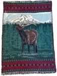 Cabincore Woven Tapestry Throw Blanket Elk Deer Woodland Scene Lodge Decor. Fixed Price $53.75.