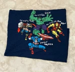 Marvel Comics Pottery Barn Kids Embroidered Super Hero Blanket Size 86X86. Fixed Price $54.99.
