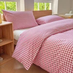 Nsnlgsgc Red Gingham Grid Duvet Cover Set Twin 100 Washed Cotton Plaid. Fixed Price $62.99.