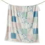 Indigo Hill By Hiend Accents Patchwork Paisley Sherpa Throw Blanket, Bandana .... Fixed Price $53.07.