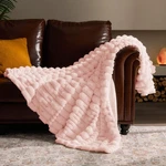 Bedelite Faux Fur Pink Throw Blanket For Couch - Super Soft & Cozy Plush Striped. Fixed Price $54.65.