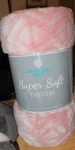 New Comfort Bay Soft Throw 50X60IN Super Pink/white. Fixed Price $9.59.