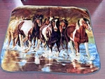 Horses Rush Hour Throw Blanket By Northwest Plush Soft Fleece 55 X 39 - Read. Fixed Price $21.74.