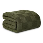 Macevia Olive Green Classical Checkered Blanket For Couch 50" X 60" Knitted C.... Fixed Price $31.27.