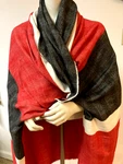 Project 62 Soft Blanket Afghan Wrap Acrylic Red White Black Stripe 58X58. Fixed Price $14.50.