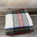 Pottery Barn Stewart Plaid Faux Fur Back Throw Blanket 50 X60 Ivory Multicolor. Fixed Price $119.95.