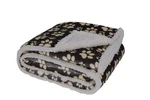 Longrich Flannel Print & Ultra Soft Sherpa Throw 50X60", Grey Paws. Fixed Price $39.99.