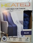 Berkshire Life Heated Luxe Faux Fur Throw Electric Blanket Blue/white 50" 60". Fixed Price $22.99.