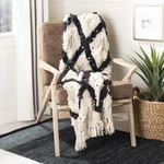 Safavieh Lila Grace Fringe Throw Blanket Black / Beige. Fixed Price $42.66.