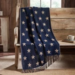 My Country Jacquard Star Woven Throw 60X50 Reversible Americana Navy Vhc. Fixed Price $28.76.
