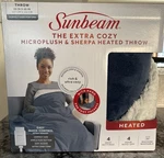 Sunbeam The Extra Cozy Microplush Sherpa Heated Throw Hand Foot Pocket New. Fixed Price $35.99.