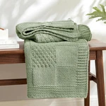 Amelie Home Checkered Chenille Knit Throw Blanket Minimalist Couch Chair Bedroom. Fixed Price $48.95.