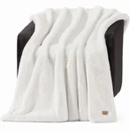 Ugg Euphoria Faux Fur Throw Blanket, White Snow, 50X70", Warm Fluffy. Fixed Price $72.99.