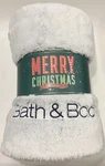 Bath & Body Works Coziest Blanket Throw 60"X50" Light Gray White Faux Fur 2022. Fixed Price $69.95.