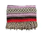 Earth Ragz Indian Blanket Mexican Striped Falsa Multicolor Fringed 54" 78". Fixed Price $22.95.