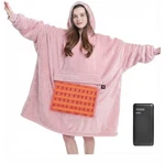 Maxeve Heated Wearable Blanket Hoodie With 10000MAH Battery Pack Pink W/ Sherpa. Fixed Price $39.99.