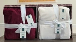 Berkshire Set 2 Velvet Soft Oversized Throw Blanket Crimson / Cream 60" X 70". Fixed Price $76.96.