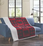 Virah Bella - Buffalo Plaid Red Flannel Sherpa Throw Blanket 50"X60". Fixed Price $39.95.
