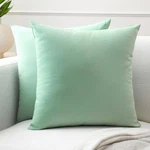 Encasa Xo Throw Pillow Covers 20X20 Set Of Mint Green No Inserts Cot.... Fixed Price $26.49.