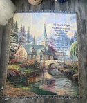 Thomas Kinkade Tapestry The Lord's Prayer Throw By Virah Bella 50" X 60". Fixed Price $20.00.