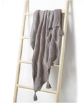 Charter Club Damask Designs Chevron Tassel Throw Blanket, 60X50", Cloud Gray. Fixed Price $30.00.