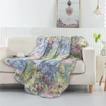 Emma Patchwork Floral Quilted Blanket 60X50 Inch Gray Print Throw Decor. Fixed Price $40.48.