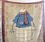 Snowman Winter Scene Throw Blanket 46X58 Afghan Tapestry Rustic Cabin 48" 60". Fixed Price $12.99.
