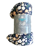Soft Velvet Plush Floral Blue Throw By Comfort Bay 50X60" Nwt. Fixed Price $9.99.