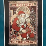 New Vintage Fieldcrest Triple Woven Throw Blanket Santa Christmas 46"X68" Cotton. Fixed Price $60.00.