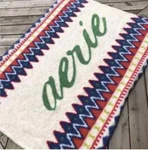Aerie 50X60 Colorful Sherpa Fleece Throw Blanket Perfect Gift Dorm Ready Nwt. Fixed Price $34.99.