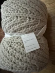 Pottery Barn Chevron Knitted Chunky Throw Blanket Ivory 50" X 60" #R92J1. Fixed Price $67.50.
