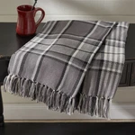 New Area Throw Blanket Ivory Grays Park Des 60" X 50" Cotton Fringed. Fixed Price $34.34.