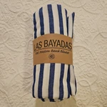 Las Bayadas The Mexican Beach Blanket Blue Stripe 80" Cotton New With Tags. Fixed Price $38.00.