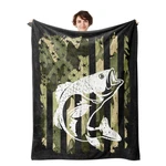 50X40 Inch Bass Fish Throw Blanket 320GSM Flannel Luxury Bed Couch Sofa. Fixed Price $31.94.