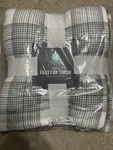 Martha Stewart Collection Flannel Faux Fur Throw 50" 60" Plaid Ivory / Gray. Fixed Price $28.99.