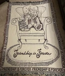 Friendship Is Forever Woven Knit Blanket Throw 46 X 67 2 Layer Cranberry Afghan. Fixed Price $18.42.
