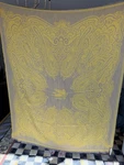 Etro Home Collection Paisley Wool Throw Blanket Yellow Gray 6X5FT Fringed Edges. Fixed Price $275.00.
