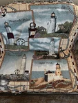 Woven Tapestry Throw Blanket 50 X 58 Multiple East Coast Light Houses Scene. Fixed Price $32.00.