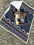 New Wolf Wolves Sherpa Gift Fleece Throw Blanket Southwest Blue Gray Paw Prints. Fixed Price $21.46.