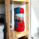 Disney Pixar Cars 2 Plush Throw Blanket Red Blue 49X63 Kids Fleece 100% Poly Nwt. Fixed Price $26.00.