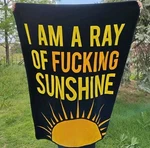 Spencers Gifts Throw Blanket Am Ray Of F....g Sunshine Fleece Black 51"X 67". Fixed Price $27.98.