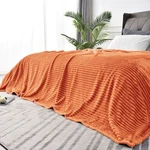 Bedelite Fleece Blanket Size, 3D Ribbed QUEEN(90"X90"), Burnt Orange. Fixed Price $37.35.