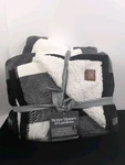 Better Homes & Garden Oversized Sherpa Throw 50X72 Inch Black White Plaid. Fixed Price $29.00.