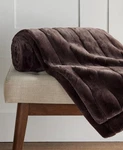 Hotel Collection Brown Channeled Faux Fur Throw, 50" 60". Fixed Price $87.50.