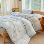 Nsnlgsgc Light Blue Gingham Duvet Cover Set Queen, Grid Simple Geometric Sq. Fixed Price $50.90.