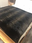 Restoration Hardware Luxe Brown Stripe Faux Fur Throw Blanket 50X66 Euc. Fixed Price $85.00.