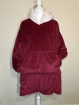 Wearable Blanket Red Sherpa Plush Hoodie Sweatshirt Oversized Reafort. Fixed Price $16.50.