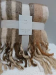 Threshold Throw Blanket 50X 60" Brown Stripe With Fringes. Fixed Price $19.95.