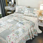 Brandream Queen Size Patchwork Quilts Cotton Green Country Floral Quilted. Fixed Price $116.67.