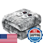 Ptq Electric Heated Blanket 84X90LUXURY Grey Faux Fur Queen. Fixed Price $169.24.